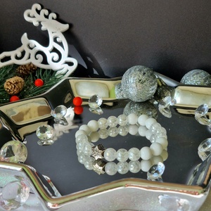 Aurakvarc, jáde és kagylógyöngy karkötő  - ékszer - karkötő - ásványkarkötő - Meska.hu