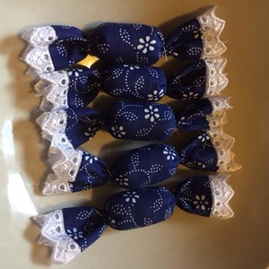 Kékfestő textil szaloncukor - karácsony - karácsonyi lakásdekoráció - karácsonyfadíszek - Meska.hu