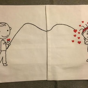 Pár párna - valentin napra, esküvőre - esküvő - emlék & ajándék - nászajándék - esküvői párna - Meska.hu