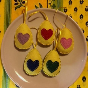 Gyapjú filc tojások (sárga) - otthon & életmód - dekoráció - asztal és polc dekoráció - asztaldísz - Meska.hu