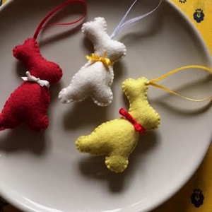Három nyulak, gyapjúfilc húsvéti nyuszik - otthon & életmód - dekoráció - dísztárgy - Meska.hu
