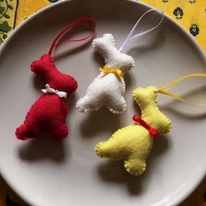 Három nyulak, gyapjúfilc húsvéti nyuszik - otthon & életmód - dekoráció - dísztárgy - Meska.hu