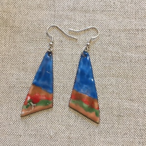 Tűzzománc fülbevaló - ékszer - fülbevaló - fülékszer - Meska.hu