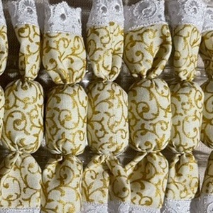 Textil szaloncukor 10db - karácsony - karácsonyi lakásdekoráció - karácsonyfadíszek - Meska.hu