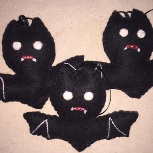 Három denevér, Otthon & Életmód, Dekoráció, Halloween, Halloweeni dekoráció, Hímzés, Varrás, MESKA