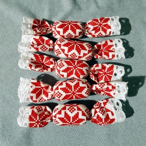 Textil szaloncukor szett, 5db - Meska.hu