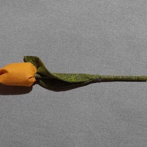 Textil tulipán ( 1szál világos narancs), Otthon & Lakás, Dekoráció, Virágdísz és tartó, Csokor & Virágdísz, Varrás, MESKA