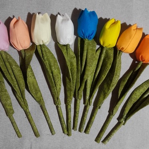 Textil tulipánok 10 szál, Otthon & Lakás, Dekoráció, Virágdísz és tartó, Csokor & Virágdísz, Varrás, MESKA