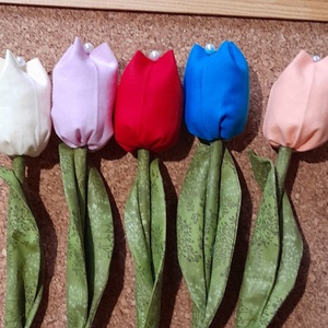 Textil tulipánok ( 10szál) - otthon & életmód - dekoráció - virágdísz és tartó - csokor & virágdísz - Meska.hu