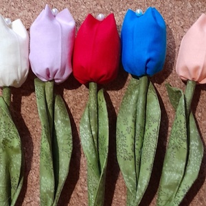 Textil tulipán 5db, Otthon & Életmód, Dekoráció, Virágdísz és tartó, Csokor & Virágdísz, Varrás, MESKA