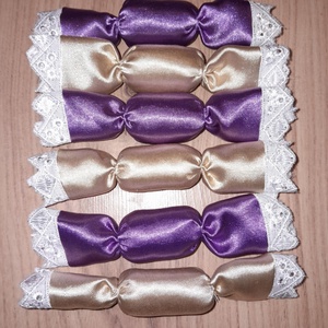 Textil szaloncukor, ( lila, fehérarany) - Meska.hu