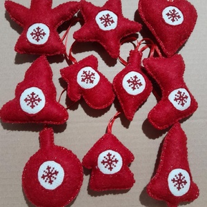 keresztszemes karácsonyfadíszek, Karácsony, Karácsonyi lakásdekoráció, Karácsonyfadíszek, Hímzés, Varrás, MESKA