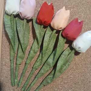 Textil tulipán ( 6szál), Otthon & Életmód, Virágdekoráció, Virágok, Szálas virág, Varrás, MESKA