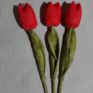 Textil tulipánok ( 3db), Otthon & Életmód, Virágdekoráció, Virágok, Virágcsokor, Varrás, MESKA