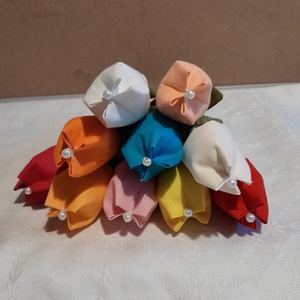 Textil tulipán ( 10szál), Otthon & Életmód, Virágdekoráció, Virágok, Virágcsokor, Varrás, MESKA