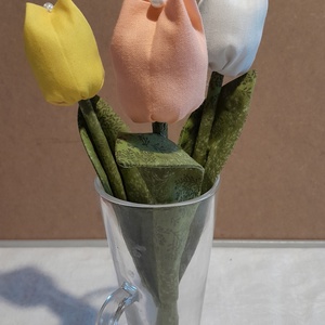 Textil tulipán (3szál) - Meska.hu
