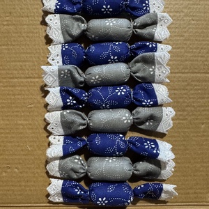 Kék- Szürke kékfestő textil szaloncukor - Meska.hu