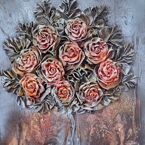 Rózsacsokor, 40x50cm - Meska.hu