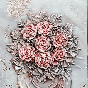 Rózsacsokor, 30x40cm - Meska.hu