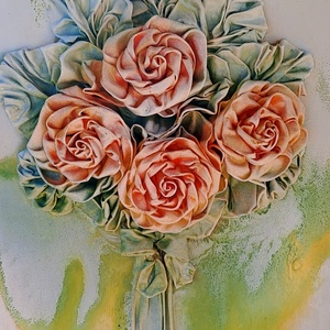 Sárga rózsák, 20x30cm - Meska.hu