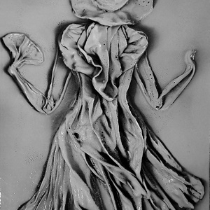 Kalapos nő legyezővel,   20x30cm, Otthon & Életmód, Dekoráció, Kép & Falikép, 3d képek, , MESKA