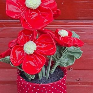 Kisvirágok pöttyös tartóban - otthon & életmód - dekoráció - virágdísz és tartó - csokor & virágdísz - Meska.hu