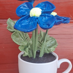 Kék kisvirágok csészében - otthon & életmód - dekoráció - Meska.hu