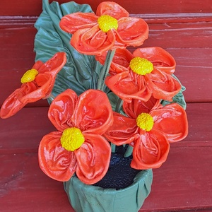 Kisvirágok zöld tartóban - otthon & életmód - dekoráció - Meska.hu