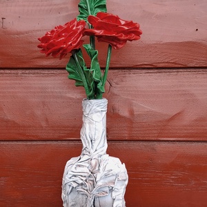 3 szál rózsa vázában - otthon & életmód - dekoráció - asztal és polc dekoráció - asztaldísz - Meska.hu