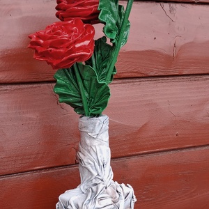 3 szál rózsa vázában - otthon & életmód - dekoráció - asztal és polc dekoráció - asztaldísz - Meska.hu