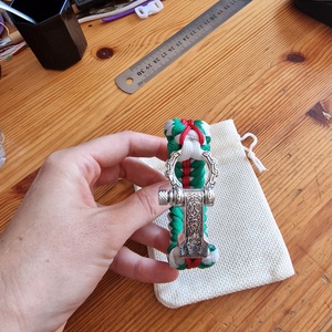 Paracord 3 színű karkötők fém seklivel - ékszer - karkötő - fonott karkötő - Meska.hu