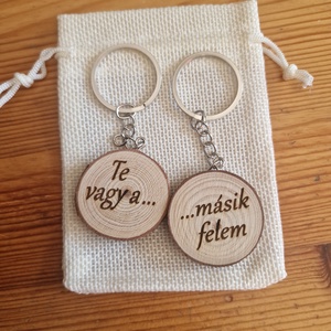 Páros fatörzs kulcstartó , Táska & Tok, Kulcstartó & Táskadísz, Kulcstartó, Famegmunkálás, MESKA