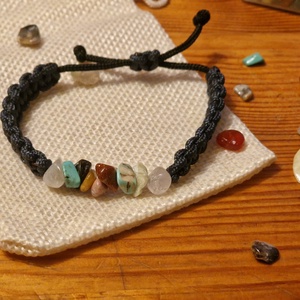 Ásványos karkötő, Ékszer, Karkötő, Fonott karkötő, Csomózás, MESKA