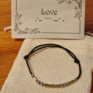 Morse karkötő egyedi felirattal - ékszer - karkötő - bogyós karkötő - Meska.hu