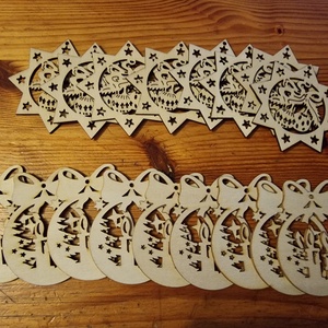 Karácsonyi fa díszek 2db/csomag - karácsony - karácsonyi lakásdekoráció - karácsonyfadíszek - Meska.hu