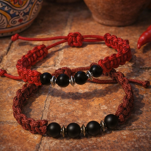 Ónix valentin napi páros karkötő, Ékszer, Karkötő, Fonott karkötő, Ékszerkészítés, Fonás (csuhé, gyékény, stb.), MESKA