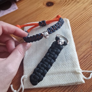 Párducos karkötő kulcstartó szett, Ékszer, Karkötő, Fonott karkötő, , MESKA