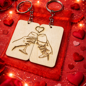 Valentin napi boros pohár kulcstartó, Táska & Tok, Kulcstartó & Táskadísz, Kulcstartó, Famegmunkálás, MESKA