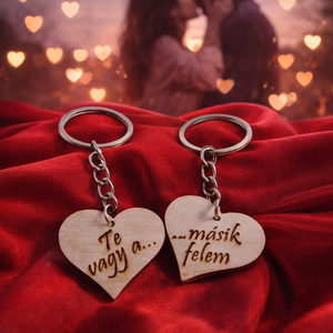 Te vagy a másik felem kulcstartó, Táska & Tok, Kulcstartó & Táskadísz, Kulcstartó, Famegmunkálás, MESKA