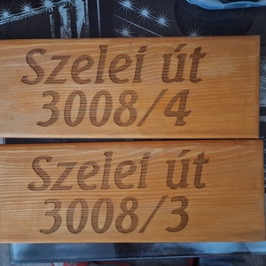 Fa utcanév és házszám tábla - Meska.hu