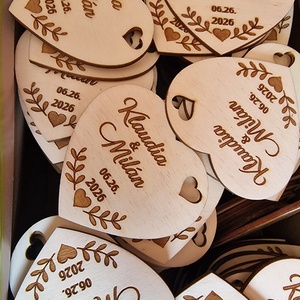 Esküvőre köszönő ajándék hűtőmágnes, Esküvő, Emlék & Ajándék, Köszönőajándék, Famegmunkálás, MESKA