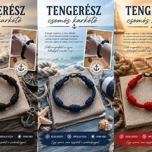 Tengerész csomós karkötő - ékszer - karkötő - fonott karkötő - Meska.hu