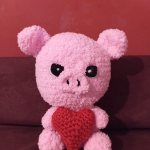 Horgolt szerelmes oroszlán és malac figura - játék & sport - plüssállat & játékfigura - más figura - Meska.hu