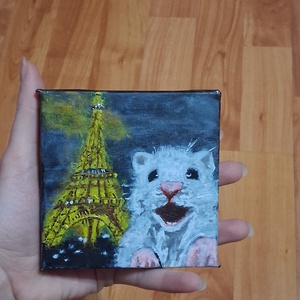 Párizsi hörcsög - művészet - festmény - akril - Meska.hu