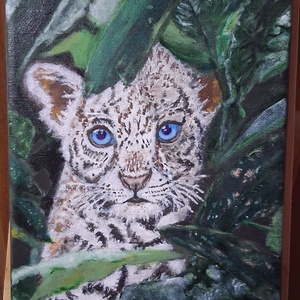 Fehér Tigris, Művészet, Festmény, Akril, Festészet, MESKA