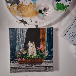 Kitty - művészet - festmény - akril - Meska.hu