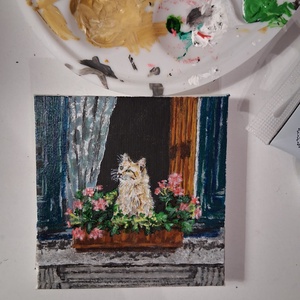 Kitty - művészet - festmény - akril - Meska.hu