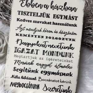 Ebben a házban... festett fatábla - Meska.hu