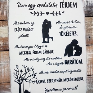 Festett fatábla , Otthon & Életmód, Dekoráció, Fali és függő dekoráció, Falra akasztható dekor, Festészet, MESKA