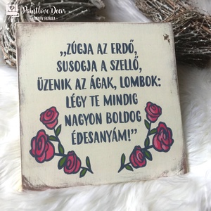 Festett fatábla Anyák napjára, Otthon & Életmód, Dekoráció, Fali és függő dekoráció, Falra akasztható dekor, Festészet, MESKA